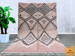 198 x 298 cm = 6.5 x 9.8 ft Diamonds Washable Wool Rug-Artistic Boujaad Rug-Rug for Living Room White Beniourain Rug-White Custom Rug-Amazing Wool Rug-Handmade Carpet