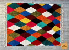 Multicolored Custom Berber Rugs | Handmade Boujaad Rug | Bedroom Living Room Decor | Personalized Rugs for Any Space.
