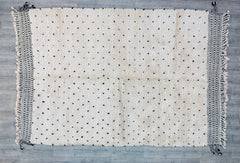 215x315 cm = 7.1 x 10.3 Black Dots Authentic Beni Ourain & Moroccan Berber Rugs – Handmade Luxury