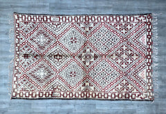 190x323 cm = 6.2 x 10.6  Large Vintage Boujad Rug – Handwoven Moroccan Wool Carpet