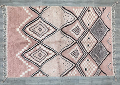 198 x 298 cm = 6.5 x 9.8 ft Diamonds Washable Wool Rug-Artistic Boujaad Rug-Rug for Living Room White Beniourain Rug-White Custom Rug-Amazing Wool Rug-Handmade Carpet