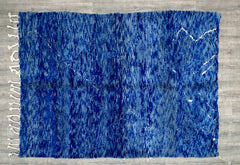 205 x 296 cm = 6.7 x 9.7 ft Blue GORGEOUS BENIOURAIN RUG, Blue area rug- Rugs for living room Hand knotted,Sheep Wool Rug, Cozy Chic Wool Aera Rug