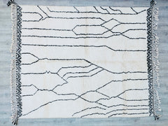257 x 314 cm = 8.4 x 10.3 ft BENIOURAIN RUG, Moroccan Dotted Rug, White and Orange Rug, Handwoven Sheep Wool Rug, Abstract Rug, Berber Area Rug, Custom Made