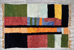 204 x 298 cm = 6.7 x 9.8 ft BLUE BENIOURAIN RUG, Handmade Moroccan Rug, Custom Rug Ready, Geometric Custom Rug, Unique Custom Rug, Blue Rug for Living Room