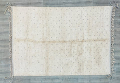197 x 301 cm = 6.5 x 9.9 ft Dots Beniourain Wool Rug, Berber Rug White, Beni Ourain Area Rug, Bedroom Rug, Moroccan Carpet Vintage