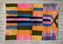 210 x 297 cm = 6.9 x 9.7 ft Colorful Beni Ourain rug , Style Moroccan Rug , Custom Beni Ourain rug , Handmade Moroccan rug , White Moroccan Rug , Custom rug, Soft wool rug