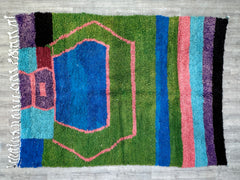 204 x 287 cm = 6.7 x 9.4 ft Colorful Beniourain rug, Multi colored rugs, Berber carpet- bohemian rug- boho rug- woven rug- Hand Knotted-rug art