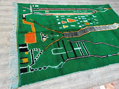 195 x 303 cm = 6.4 x 9.9 ft Tribal Handwoven Moroccan Rug - Berber Minimalist Design, Vintage Style, Custom Size for Living Rooms & Weddings