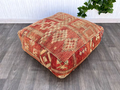 Floor Pillow Cover - Kilim Square Ottoman Pouf Moroccan Floor Cushions