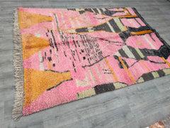 177 x 246 cm = 5.8 x 8.1 ft Colorful Large Moroccan Rug, Beni ourain Rug, Wool Shag Rug, Custom Morrocan Rug, Ivory area Rug, Handmade Beni Rug