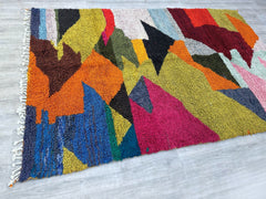 Moroccan Rug 7x10 FT, Beni Ourain Colorful Rug, Wool Rug, Handmade Rug, Style Moroccan Rug  6.8 FT x 9.9 FT