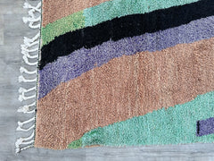 146 x 190 cm = 4.8 x 6.2 ft Colorful Gorgeous Beni Ourain Rug- Amazing Multicolored Rug- Emerald Green Rug- woven rug-colorful rug- Beniourain Carpet- Unique Geometric Rug