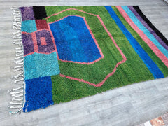 204 x 287 cm = 6.7 x 9.4 ft Colorful Beniourain rug, Multi colored rugs, Berber carpet- bohemian rug- boho rug- woven rug- Hand Knotted-rug art