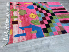 203 x 297 cm = 6.7 x 9.7 ft Colorful Moroccan rug hand knotted - Beni ourain rug - All wool berber rug - Custom rug - Handmade rug - Genuine lamb wool