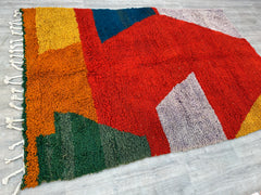 200x287 cm = 6.6 x 9.4 Abstract Colorful Bohemian Moroccan Rugs – Custom Handwoven Wool Carpets