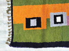201 x 299 cm = 6.6 x 9.8 ft Colorful Azilal Moroccan Rug, funky traditional Beniourain Rug, Multi coloured Berber Rug, Bed room rug, midcentury rug, Bedside area rug