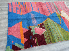 207x290 cm = 6.8 x 9.5 Abstract Colorful Authentic Moroccan Berber Rug – Handwoven
