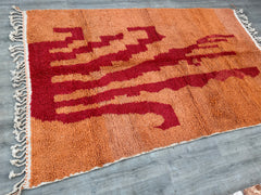 193x296 cm = 6.3 x 9.7 Handmade Moroccan Berber Rug – Authentic Beni Ourain Wool Carpet