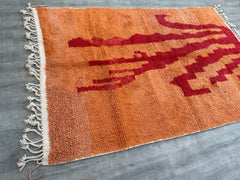 193x296 cm = 6.3 x 9.7 Handmade Moroccan Berber Rug – Authentic Beni Ourain Wool Carpet