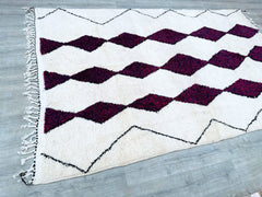 206 x 322 cm = 6.8 x 10.6 ft Diamonds Gorgeous Beni Ourain Rug, Green And Beige Rug, Emerald Green Rug, woven rug, green wool Beniourain Carpet, Unique Geometric Rug