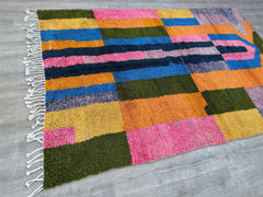 210 x 297 cm = 6.9 x 9.7 ft Colorful Beni Ourain rug , Style Moroccan Rug , Custom Beni Ourain rug , Handmade Moroccan rug , White Moroccan Rug , Custom rug, Soft wool rug