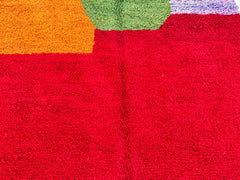 151 x 257 cm = 5.0 x 8.4 ft Colorful Abstract MOROCCAN ORONGE RUG - woven rug-Cozy Chic Beni Ourain Rug-colorful rug- Unique Geometric Rug -Handmade Rug-wool Beniourain Carpet