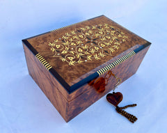 Wooden Jewelry Box With Lock 12"×8"