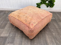 Handmade pillow-Yellow Wool Pillow 50x50 cm-Handwoven wool Pillow-Moroccan Berber Cushion Covers-Boujaad Wool Pillow-Moroccan pillow