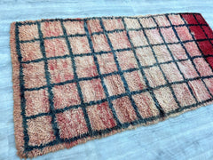 196x239 cm = 6.4 x 7.8 Vintage Moroccan Boujad Rug – Handmade Tribal Wool Carpet