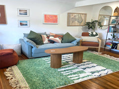 Discover the beauty of a traditional Moroccan Berber rug, meticulously handwoven by artisans using age-old techniques. This geometric wool carpet features a vibrant green palette with intricate tribal motifs, reflecting the rich cultural heritage of the Berber people. The high-quality wool ensures a soft yet durable rug, suitable for high-traffic areas like living rooms, dining spaces, or entryways. Its versatile design pairs well with modern, rustic, or boho-chic interiors, adding texture and character to 