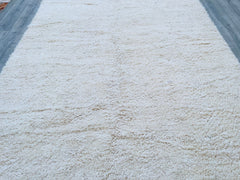 Handwoven Moroccan Rug - Beni Ourain Style Wool Carpet - Cream & White Tribal Design - Custom Area Rug