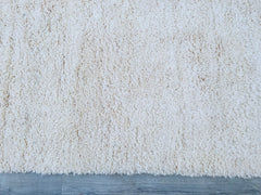 Handwoven Moroccan Rug - Beni Ourain Style Wool Carpet - Cream & White Tribal Design - Custom Area Rug