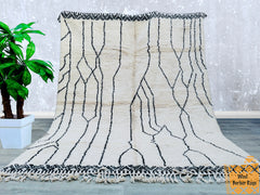257 x 314 cm = 8.4 x 10.3 ft BENIOURAIN RUG, Moroccan Dotted Rug, White and Orange Rug, Handwoven Sheep Wool Rug, Abstract Rug, Berber Area Rug, Custom Made