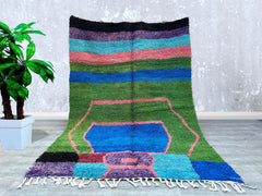204 x 287 cm = 6.7 x 9.4 ft Colorful Beniourain rug, Multi colored rugs, Berber carpet- bohemian rug- boho rug- woven rug- Hand Knotted-rug art