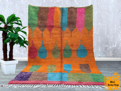 214 x 282 cm = 7.0 x 9.3 ft Colorful Moroccan Kilim Rugs- CUTE BENIOURAIN KILIM Rug -Black Kilim Rug -Custom Woven Rug -Handmade Kilim Rug -Geometric Kilim Wool Rugs