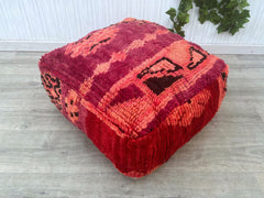 Coussin de sol marocain, oreiller de sol en laine ottomane, marocain vintage, pouf carré berbère, pouf berbère, coussin de sol berbère