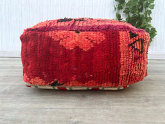 Coussin de sol marocain, oreiller de sol en laine ottomane, marocain vintage, pouf carré berbère, pouf berbère, coussin de sol berbère