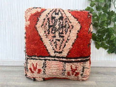 Moroccan Pouf in Berber Fabric, Handmade Floor Cushion, Colorful Bohemian Ottoman, Ethnic Square Pillow, Kilim Accent Seat
