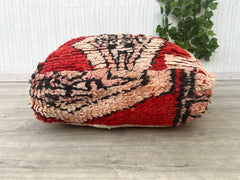 Moroccan Pouf in Berber Fabric, Handmade Floor Cushion, Colorful Bohemian Ottoman, Ethnic Square Pillow, Kilim Accent Seat