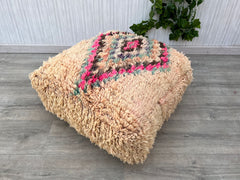 handmade Pouf, Bohemian Pouf, Berber Pouf, Kilim Pouf, Ottoman Pouf,
