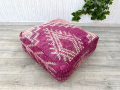 kilim pouf, berber pouf, moroccan pouf, wool pouf, 60x60x20 cm pouf