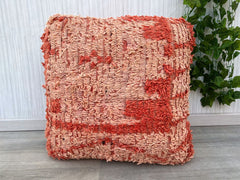 kilim pouf, orange ouf, boho pouf, berber pouf, moroccan pouf, handmade pouf, rug pouf