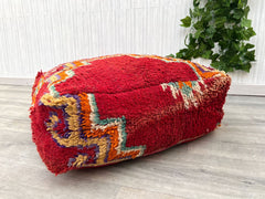 Green Beni Ourain Pouf-60x60x20 cm Bohemian Decoration-Moroccan Vintage Pouf-Berber Pouf-Ottmans Berber Pouf-Custom Moroccan Pouf