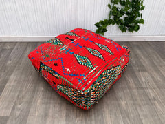 moroccan pouf, berber pouf, handmade pouf, kilim pouf, 60x60x20 cm pouf, foot stool, home decor