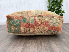 moroccan pouf, berber pouf, kilim pouf, boho pouf, 60x60x20 cm pouf