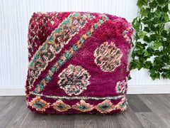 moroccan pouf, boho pouf, berber pouf, kilim pouf, 60x60x20 cm pouf
