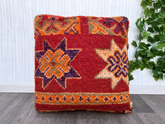 moroccan pouf, fluffy pouf, berber pouf, 60x60x20 cm pouf