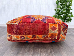 moroccan pouf, fluffy pouf, berber pouf, 60x60x20 cm pouf