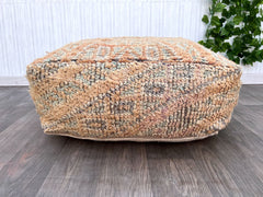 moroccan pouf, kilim pouf, ottoman pouf, 60x60x20 cm pouf
