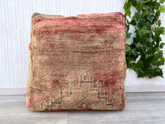 moroccan wool pouf , berber pouf, kilim pouf, boho pouf, 60 cm x 60 cm x 20 cm pouf